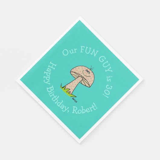 Grappig Man of Boy Fun Guy Verjaardagsfeestpapier Servet (Hoek)