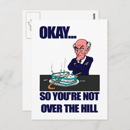 Grappig Man over the Hill Verjaardag Briefkaart (Voorkant / Achterkant)