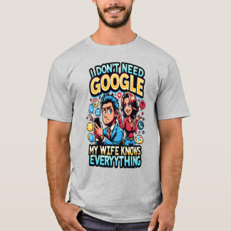 Grappig man T-shirt - ik heb geen Google nodig, mi
