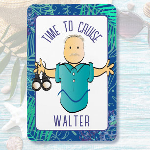 Grappig Man Verrekijker Cartoon voor Hem Cruise Do Magneet