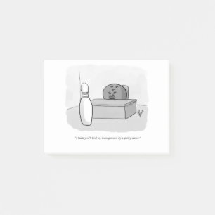 Grappig management- en leiderschapscartoonhumor post-it® notes