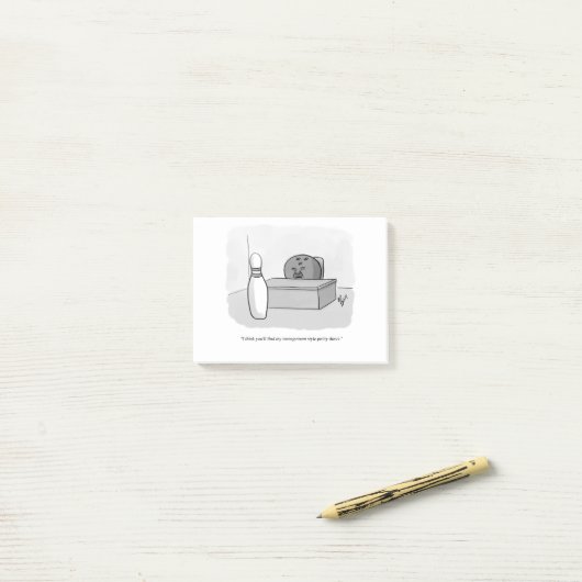 Grappig management- en leiderschapscartoonhumor post-it® notes (Op bureau)