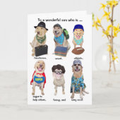  grappig mannelijk familielid kaart (Gele Bloem)