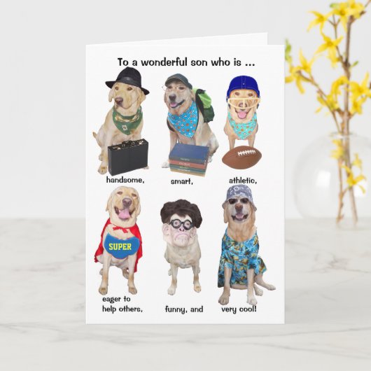  grappig mannelijk familielid kaart (Gele Bloem)