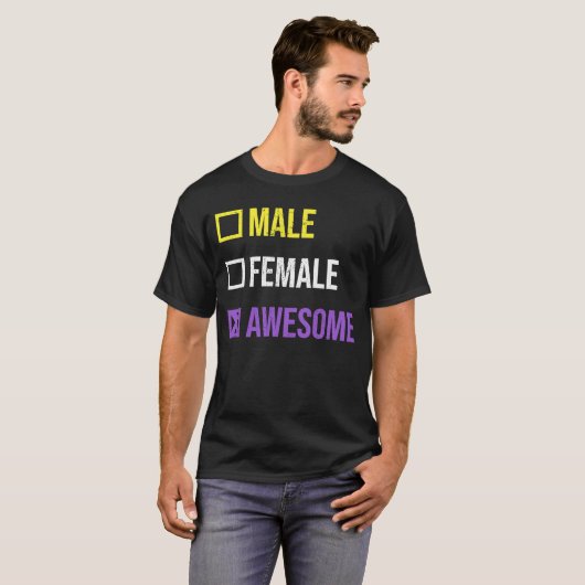 Grappig Mannelijk Vrouw Nonbinary Pride LGBT Quote T-shirt (Voorkant volledig)
