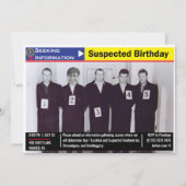 Grappig Mannen Birthday Police Line-UP Black and W Kaart (Voorkant)