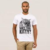 Grappig mannen CAT T-SHIRT, wie is jouw kat T-shirt (Voorkant volledig)