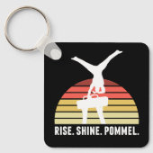 Grappig Mannen gymnastiek eet slaappommel Sleutelhanger (Voorkant)