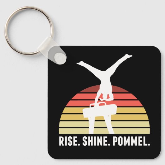 Grappig Mannen gymnastiek eet slaappommel Sleutelhanger (Voorkant)