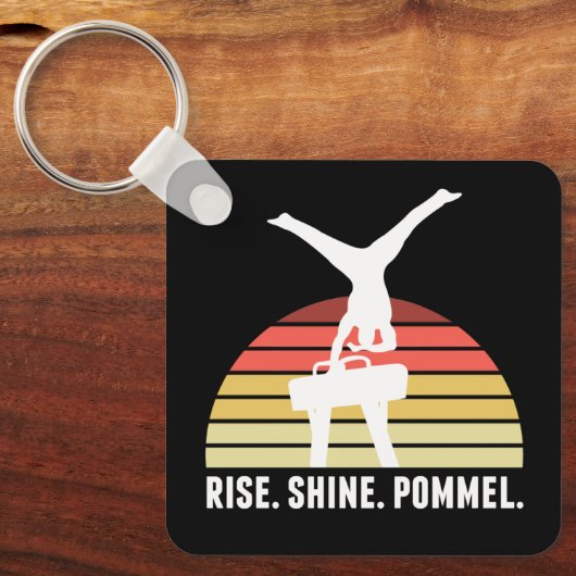 Grappig Mannen gymnastiek eet slaappommel Sleutelhanger (Voorkant)