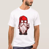 Grappig Mannen kerst T-shirt, Gangster Gnome Santa T-shirt (Voorkant)
