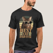 Grappig Mannen  Retro Beste Kat Papa Ooit T Shirt (Voorkant)