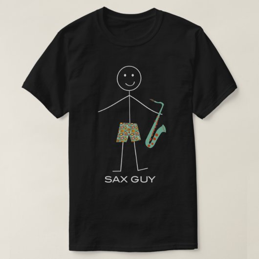Grappig Mannen Saxophone Design, Boy Music Gifts T T-shirt (Design voorkant)