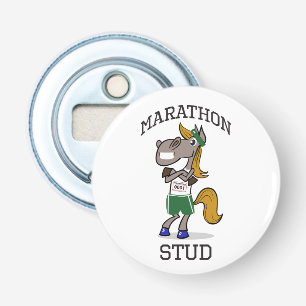 Grappig Marathon Oorbel ontwerp Button Flesopener