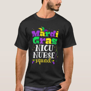 Grappig Mardi Gras-carnavalsoutfit NICU-verpleegku T-shirt