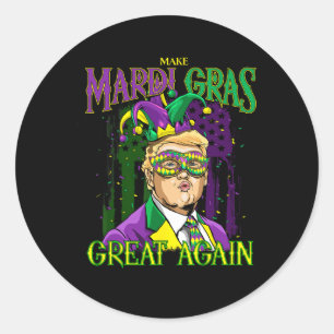 Grappig Mardi Gras Donald Trump Mardi Gras Amerika Ronde Sticker