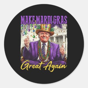 Grappig Mardi Gras Donald Trump Mardi Gras Amerika Ronde Sticker