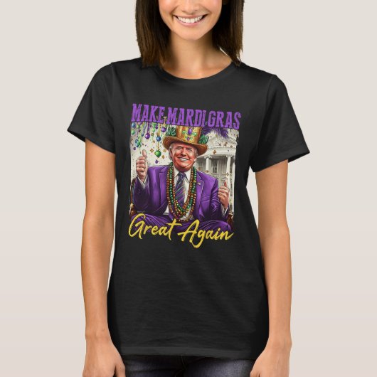 Grappig Mardi Gras Donald Trump Mardi Gras Amerika T-shirt (Voorkant)
