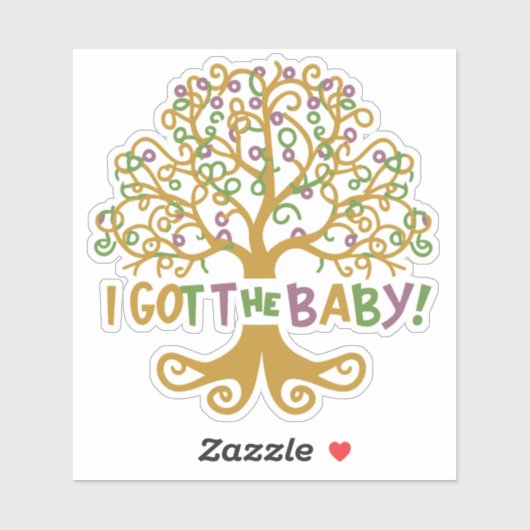 Grappig Mardi Gras Ik kreeg de Baby Zwangerschapsw Sticker (Vel)