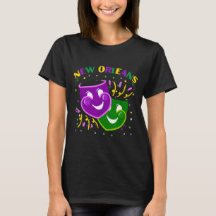 Grappig Mardi Gras-masker Louisiana New Orleans Ca T-shirt