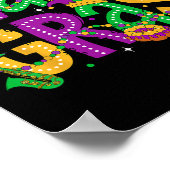 Grappig Mardi Gras Parade Outfit Jester Pet Mannen Poster (Hoek)