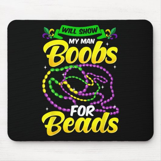 Grappig Mardi Gras Shirt voor mannen Muismat (Voorkant)