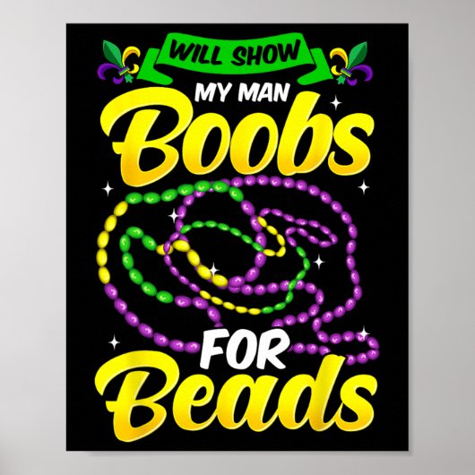 Grappig Mardi Gras Shirt voor mannen Poster (Voorkant)