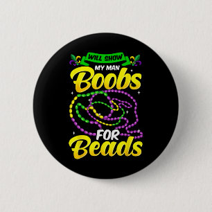 Grappig Mardi Gras-shirt voor mannen Ronde Button 5,7 Cm