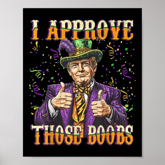 Grappig Mardi Gras USA Ik keur die goed Poster (Voorkant)