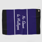 Grappig marineblauw geen schaamte mulligans cadeau golfhanddoek (Horizontaal)