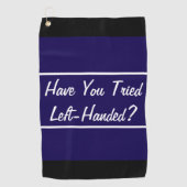 Grappig marineblauw geprobeerd linkshandig cadeau  golfhanddoek (Voorkant)