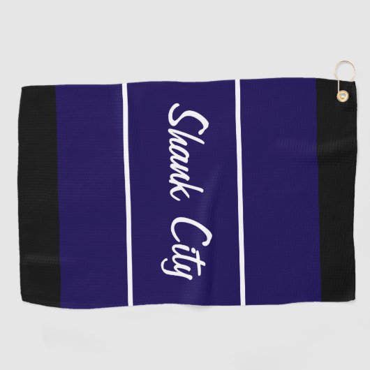 Grappig marineblauwe shank stad cadeau voor golfer golfhanddoek (Horizontaal)