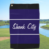 Grappig marineblauwe shank stad cadeau voor golfer golfhanddoek