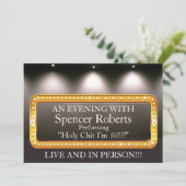 Grappig Marquee Birthday-uitnodiging. Kaart (Staand voorkant)