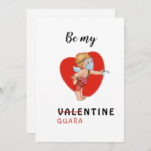 grappig masker met 2021 hart is mijn valentijn feestdagenkaart (Voorkant / Achterkant)