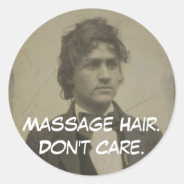 Grappig massage haar niet schelen massage client g ronde sticker