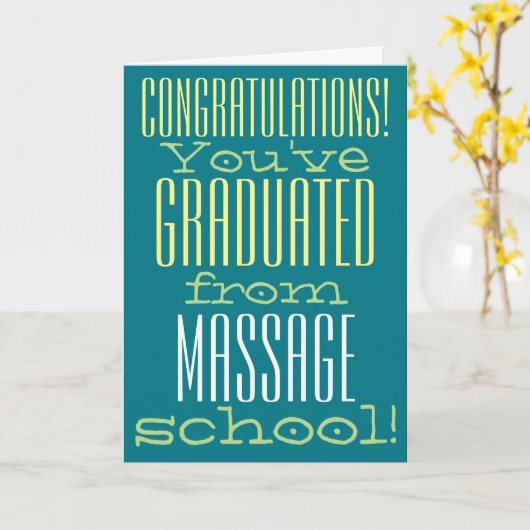 Grappig Massage School Afstuderen Gefeliciteerd Kaart (Gele Bloem)