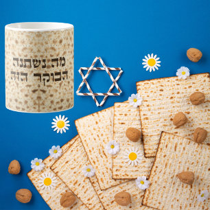 Grappig Matzah Hebreeuws "Ma Nishtana" Pascha Koffiemok