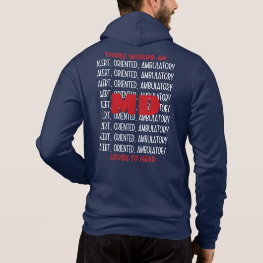 Grappig MD Alert Custom CNA/LPN/EMT/PA/RN/RT/NP Hoodie (Achterkant)