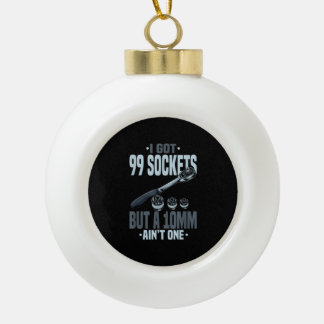 Grappig mechanisch cadeau voor een automonteur keramische bal ornament