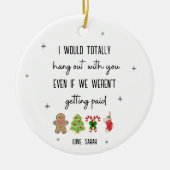 Grappig Medewerker Gepersonaliseerde Kerst Kantoor Keramisch Ornament (Voorkant)