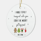 Grappig Medewerker Gepersonaliseerde Kerst Kantoor Keramisch Ornament (Links)