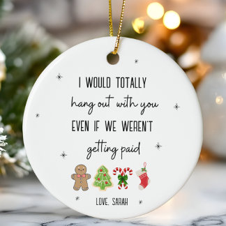 Grappig Medewerker Gepersonaliseerde Kerst Kantoor Keramisch Ornament