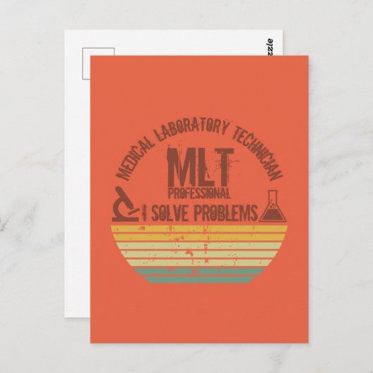 Grappig medisch lab tech mlt zonsondergang briefkaart (Voorkant / Achterkant)
