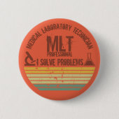 Grappig medisch lab tech mlt zonsondergang ronde button 5,7 cm (Voorkant)