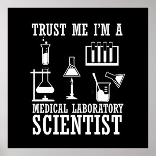 Grappig medisch lab tech scientist humor laborator poster