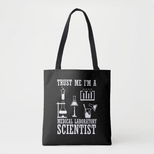 Grappig medisch lab tech scientist humor laborator tote bag (Voorkant)
