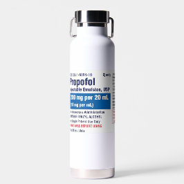 Grappig medisch Propofol-etiket Waterfles