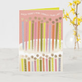 Grappig meer kaarsen dan taart kleurrijke verjaard kaart (Gele Bloem)