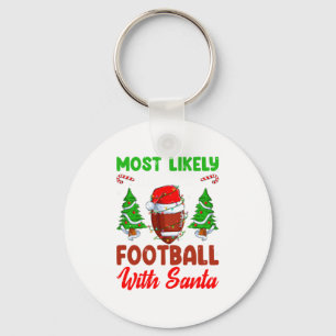 Grappig, meest waarschijnlijk voetballen met Kerst Sleutelhanger